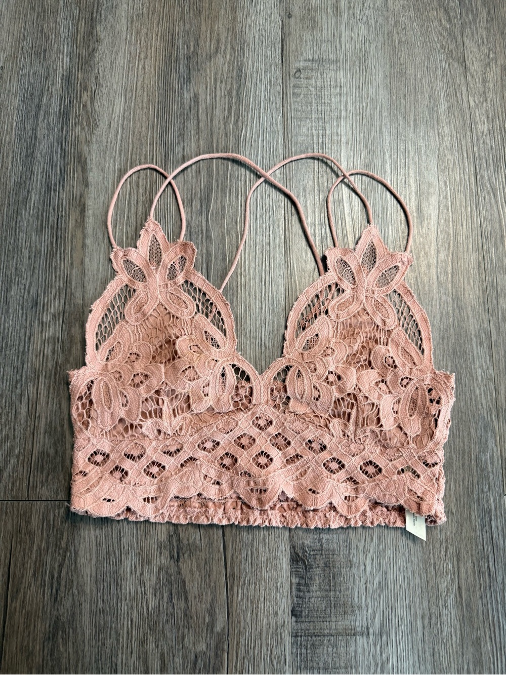 FREE PEOPLE Adella Crochet Lace Blue Bralette Womens Sz small